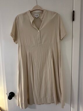 Steven Alan Cream Short-Sleeve Midi Dress